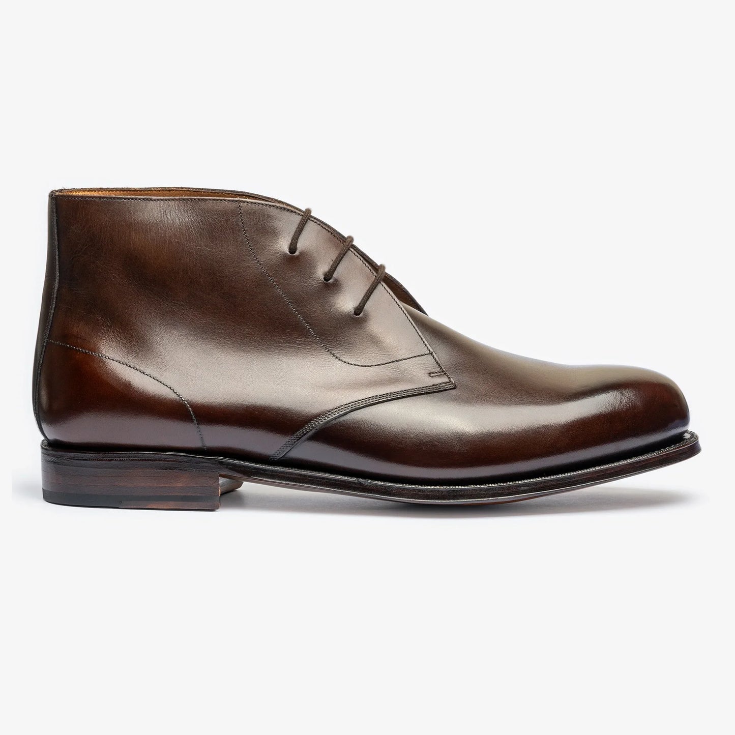 Handmade Men Dark Brown Leather Stylish Low Ankle Lace Up Chukka Dress Boots