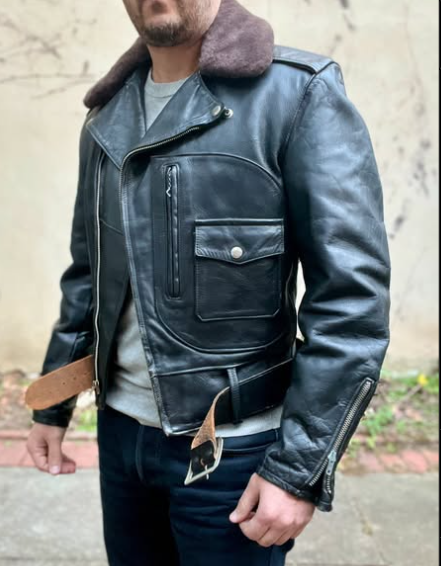 Handmade Men Black Motorcycle Zipper Jacket, Fashion Jacket, Biker Jackets