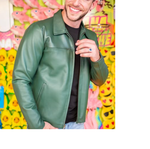 Handmade New Leather Green Motorcycle Jacket, Fashion Jacket, Biker Jackets