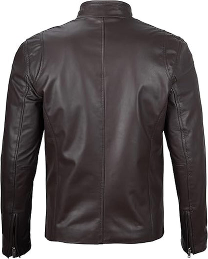 Handmade Black Leather Men Slim Dress Jacket, Fashion Jacket, Biker Jacket