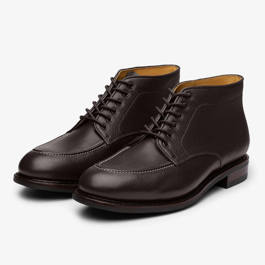 Handmade Chocolate Brown Leather Men Stylish Low Ankle Lace Up Chukka Dress Boot