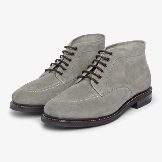 Handmade Men Suede Stylish Gray Low Ankle Lace Up Chukka Dress Boot