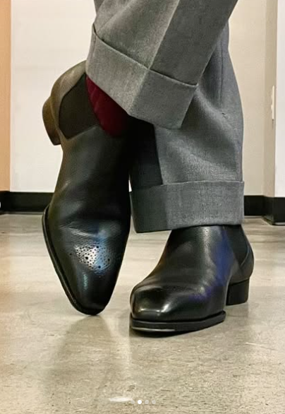 Handmade Men Black Low Ankle Leather Chelsea Men Business Boot, Dress Boot