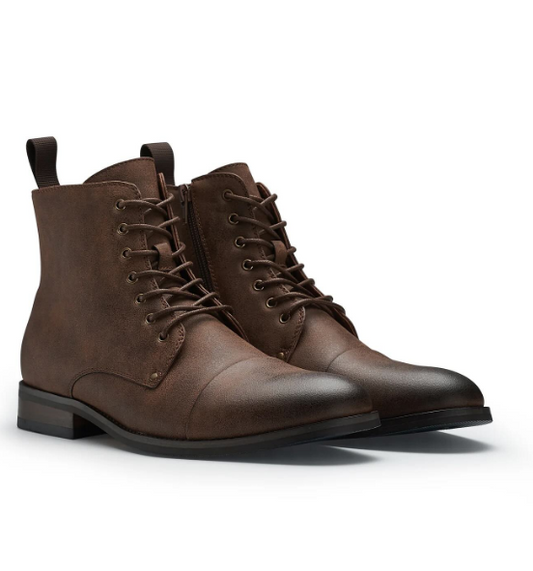Handmade Men Ankle Lace Up Dark Brown Hiking Boot, Biker Boot, Traveling Boots