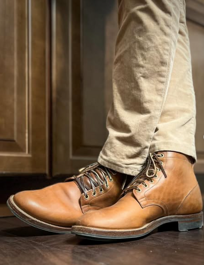 Handmade Men Ankle Lace Up Light Tan Hiking Boot, Biker Boot, Traveling Boots