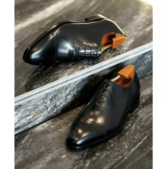 Mens Black Tuxedo Handmade Dress Shoes, Men Leather Oxford Shoes, Shoes for Men