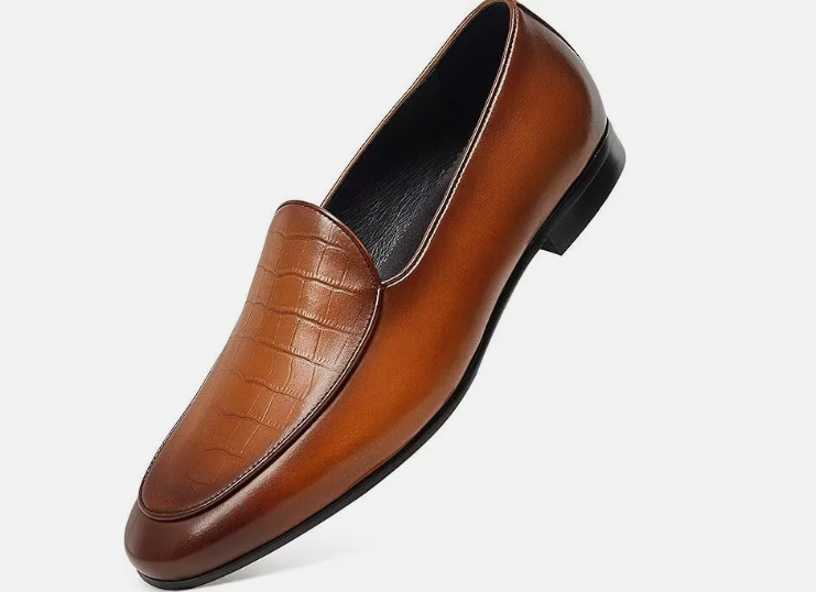 Handmade Men Brown Crocodile Leather Penny Moccasins Dress Shoes, Party Wear Shoe