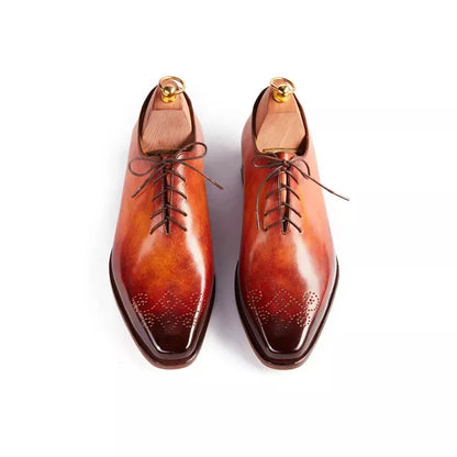 Handmade Mens Tan oxfords shoes, Men leather brogue shoes, Shoes for men