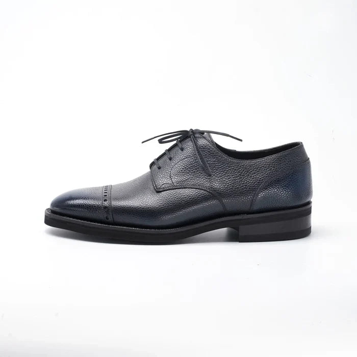 Handmade Men Two Tone Round Toe Shoes, Brogue Leather Derby Shoe, Oxford Shoes