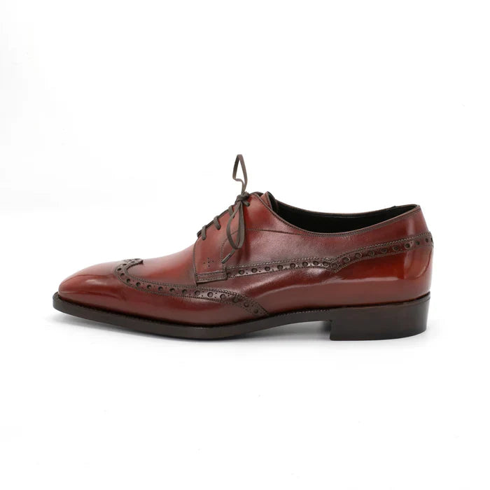 Handmade Brown Men Wing Tip Dress Shoes, Brogue Leather Derby Shoe, Oxford Shoes
