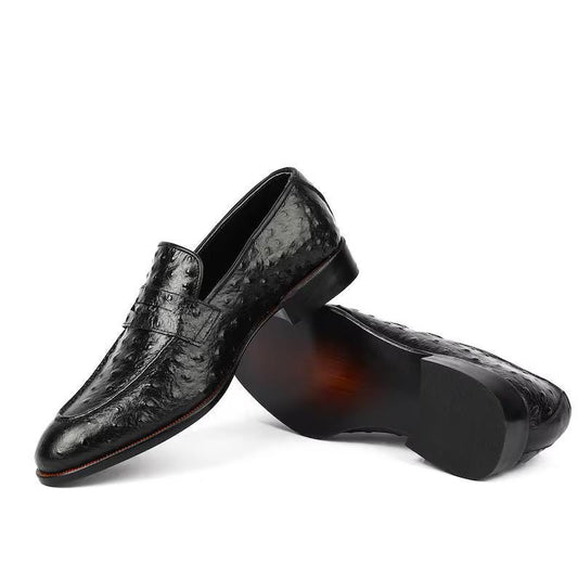 New Handmade Genuine Leather Handmade Loafer Shoes Men, Ostrich Shoes For Men